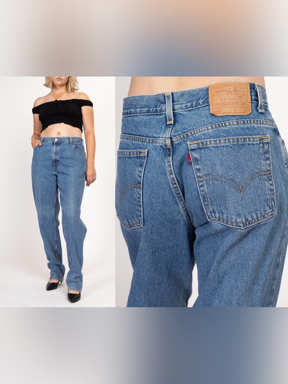 Vintage Levi's 550 Relaxed Fit Tapered Leg Blue Straight Jeans